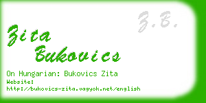 zita bukovics business card